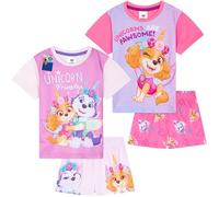Get Trend Paw Patrol Lot 2 Ensembles de Pyjama Fille Pyjamas Short Ete Vêtement de Nuit Court Tout-Petit Enfant Cadeau Fille (7-8 Ans, Violet Paw Patrol, 2)