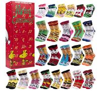 Get Trend Peanuts Snoopy Calendrier de l'Avent 2025 Femme et Ado avec 24 Paires Chaussettes Fantaisie Colorées, 36-41, Coffret Cadeau Original (Multi Snoopy)