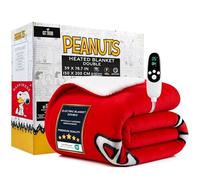 Get Trend Peanuts Snoopy Couverture Chauffante Double 150x200cm, Cosy Sherpa Polaire, Chauffage Électrique 9 Niveaux avec 12 Heures Arrêt Automatique, Idee Cadeau (Rouge Snoopy, Double EU)