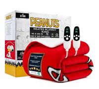 Get Trend Peanuts Snoopy Couverture Chauffante King 230x265cm, Cosy Sherpa Polaire, Chauffage Électrique 9 Niveaux avec 12 Heures Arrêt Automatique, Idee Cadeau (Rouge Snoopy, King EU)