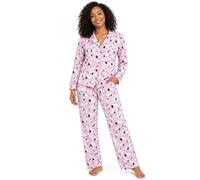 Get Trend Peanuts Snoopy Ensembles de Pyjama Femme et Ado, 2 Pcs Set S-2XL | Ultra Doux Ensemble Pyjama avec Chemise Boutonnée et Ceinture Elastique Bas de Pyjama, Comfy Cadeau Femme et Ado