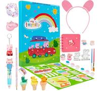 Get Trend Peppa Pig Calendrier de l'Avent 2025 Fille, Coffret Cadeau Papeterie, Accessoires et Surprises, Compte à Rebours de 24 Jours de Noël (Multi Peppa Pig)
