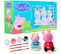 Get Trend Peppa Pig Coffret Peinture Enfants et Filles, Kit Figurine à Peindre en Plâtre, Pinceaux Aquarelle, Activités Manuelles DIY, Cadeau Fille (Multi Peppa Pig)