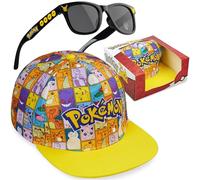 Get Trend Pokemon Casquette Baseball et Lunettes de Soleil Garcon, Protection UV, Voyage Accessoires, Gaming Merchandise Cadeau Garcon (Jaune/Multi Pokemon Ensemble)