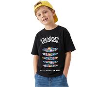 Get Trend Pokemon T-Shirt Garcon 7 Ans à 15 Ans, Col Rond et Manches Courtes Douce et Confort T Shirt, Anime Merch Idee Cadeau (9-10 Ans, Noir Pokemon)