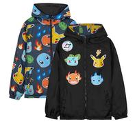 Get Trend Pokemon Veste Imperméable Garçon et Ado, Manteau Enfant Déperlante Réversible Pikachu, Idée Cadeau Anime (13-14 Ans, Multi Pokemon Réversible)