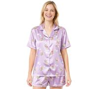 Get Trend Pusheen Ensemble de Pyjama Femme Ete, 2 Pièces Chemise à Manches Courtes et Pyjama Short, Cadeau Femme et Ados (XL, Violet Pusheen)