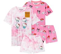 Get Trend Hello Kitty Pyjama Fille Ado Lot de 2 Pyjamas Courts Ensembles de Pyjama Confortables Vêtement de Nuit Éte Cadeau pour Elle (5-6 Ans, Rose)