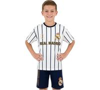 Get Trend Real Madrid FC Pyjama Enfant Garcon, 2 Pièce T-Shirt Manche Courte et Pyjama Short Foot Gaming Merchandise Cadeau Garcon (Real Madrid, Blanc/Bleu Marine, 11-12 Ans)