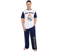 Get Trend Real Madrid FC Pyjama Homme et Ado, Ensemble Vêtements de Nuit Homme, T-Shirt à Col Rond et Pantalon, Cadeau Foot (2XL, Bleu Marine Real Madrid)