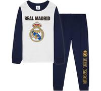 Get Trend Real Madrid Pyjama Garçon et Ado 7-14 Ans, Ensemble 2 Pièces, Haut Manches Longues, Pantalon Coton, Cadeau Foot (13-14 Ans, Bleu Marine Real Madrid)