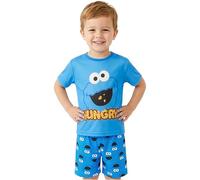 Get Trend Sesame Street Cookie Monster Ensemble Pyjama Garcon 1 a 4 Ans, 2 Pièces T-Shirt Manches Courte et Pyjama Short, Cadeau Garcon (2-3 Ans, Bleu Cookie Monster)