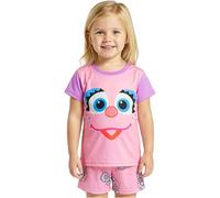 Get Trend Sesame Street Ensemble Pyjama Fille 1 à 4 Ans, 2 Pièce Été T-Shirt Manches Courtes et Short Pyjama, Vêtement de Nuit Cadeau Fille (2-3 Ans, Rose Abby Cadabby)