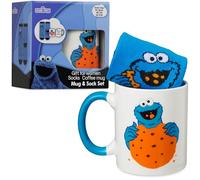 Get Trend Sesame Street Mug et Chaussettes Coffret Cadeau Femme et Ado, Tasse Céramique 340ml et Chaussettes Colorées Cookie Monster et Elmo (Multi Cookie Monster)