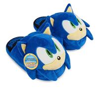 Get Trend Sonic 3D Chaussons Enfant Garçon, Peluche Pantoufle Chauds Maison Semelle Antidérapante, Cosy Cadeau Gamer (31/32 EU, Bleu Sonic)