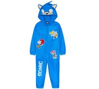 Get Trend SONIC THE HEDGEHOG Combinaison de Pluie Garçon Imperméable à Capuche, Doublée Polaire, Tenue de Pluie Enfant (4-5 Ans, Bleu Sonic)