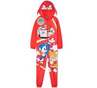 Get Trend Sonic The Hedgehog Combinaison Pyjama Garçon Hiver, Grenouillère Polaire Chaude avec ou sans Capuche, Cadeau Gamer (9-10 Ans, Multi Knuckles)