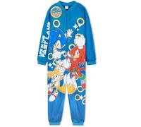 Get Trend Sonic The Hedgehog Combinaison Pyjama Garçon Hiver, Grenouillère Polaire Chaude avec ou sans Capuche, Cadeau Gamer (4-5 Ans, Teal Sonic)