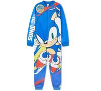 Get Trend Sonic The Hedgehog Combinaison Pyjama Garçon Hiver, Grenouillère Polaire Chaude avec ou sans Capuche, Cadeau Gamer (7-8 Ans, Bleu Speed Sonic)