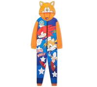 Get Trend Sonic The Hedgehog Combinaison Pyjama Garçon Hiver, Grenouillère Polaire Chaude avec ou sans Capuche, Cadeau Gamer (6-7 Ans, Multi Tails)