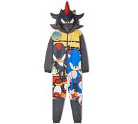 Get Trend Sonic The Hedgehog Combinaison Pyjama Garçon Hiver, Grenouillère Polaire Chaude avec ou sans Capuche, Cadeau Gamer (7-8 Ans, Multi Shadow)