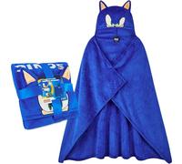 Get Trend Sonic The Hedgehog Couverture a Capuche Enfant 3D, 130x90 cm, Poncho Plaid Polaire, Couverture Portable, Idee Cadeau (Bleu Sonic)