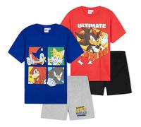 Get Trend Sonic The Hedgehog Pyjama Enfant Garcon Été Ensemble Pyjama Court Lot 2 Vêtement de Nuit Shadow Cadeau Garçon (7-8 Ans, Multi Sonic 2 Pack)