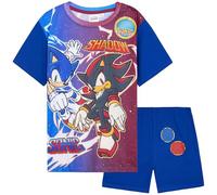 Get Trend Sonic The Hedgehog Pyjama Enfant Garcon Été Ensemble Pyjama Court Vêtement de Nuit Shadow Cadeau Garçon (7-8 Ans, Bleu Sonic 1 Pack)