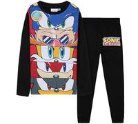 Get Trend Sonic The Hedgehog Pyjama Garçon Ensemble Pyjama Long Knuckles et Shadow, Vêtement de Nuit Hiver, Idée Cadeau Gamer (4-5 Ans, Multi)