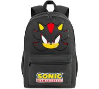 Get Trend Sonic the Hedgehog Sac a Dos Garcon, Fermeture Eclair et Bandoulière Réglable Cartable, Gaming Merchandise, Cadeau Garcon (Noir Shadow)