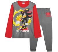 Get Trend Sonic The Hedgehog Shadow Ensembles de Pyjama Garçon Long, Confortable Vêtement de Nuit - Idée Cadeau Gamer pour Garçon (Rouge/Gris Shadow, 5-6 Ans)