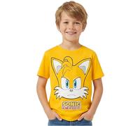 Get Trend Sonic The Hedgehog T-Shirt Garcon 5 à 12 Ans, Ras du Cou et Manches Courtes Coton T Shirt Ete, Gaming Merchandise Idee Cadeau (11-12 Ans, Jaune Tails)