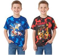 Get Trend Sonic The Hedgehog T-Shirt Garcon, Lot de 2 Ras du Cou et Manches Courtes T Shirt Ete, Léger et Respirant, Gaming Merchandise Idee Cadeau (5-6 Ans, Bleu/Multi Sonic, Lot de 2)