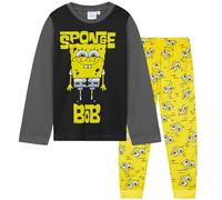 Get Trend Spongebob Squarepants Pyjama Enfant Garçon 3-8 Ans, Loungewear Set avec Haut Long Manche et Pantalon, Cadeau Vêtement de Nuit (5-6 Ans, Gris Spongebob)