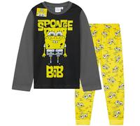 Get Trend Spongebob Squarepants Pyjama Enfant Garçon 3-8 Ans, Loungewear Set avec Haut Long Manche et Pantalon, Cadeau Vêtement de Nuit (4-5 Ans, Gris Spongebob)