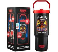 Get Trend Stranger Things Gobelet Acier Inoxydable avec Paille 850ml 30 oz, Gourde Isotherme Enfant et Ado, Mug avec Couvercle, Idée Cadeau Enfant (Noir/Rouge Stranger Things)