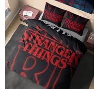 Get Trend Stranger Things Parure de Lit 2 Personnes 200x200 cm, Housse de Couette Réversible avec 2 Taies d'oreiller, Mélange Coton, Idée Cadeau (Multi Stranger Things, Double)