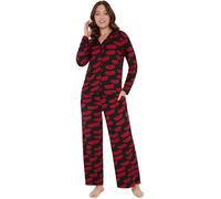 Get Trend Stranger Things Pyjama Femme et Ado Fille, Ensemble Loungewear avec Chemise à Boutons et Pantalon Pyjama Assorti (XL, Noir Stranger Things)