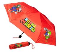 Get Trend Super Mario Parapluie Pliable Parapluie Résistant au Vent et Compact Enfant Ado École ou Voyage Cadeau Gamer (Rouge Super Mario)