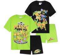 Get Trend Teenage Mutant Ninja Turtles Ensemble Pyjama Enfant Garcon 4 à 12 Ans, Été T-Shirt Ras du Cou et Pyjama Short, Cadeau Garcon (11-12 Ans, Multi TMNT 2 Pack)