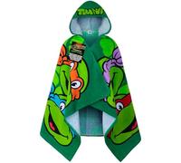 Get Trend Serviette de Bain avec Capuche Peignoir de Bain Enfant et Ado Absorbant Poncho de Bain Plage Piscine Vacances (Vert Teenage Mutant Ninja Turtles, 2-6 Ans)