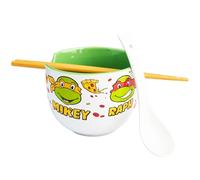 Get Trend Teenage Mutant Ninja Turtles Set Bol à Ramen 600ml, Bol Japonais Nouilles, Cuillère Céramique Baguettes en Bambou, Compatible Micro Ondes (Multi TMNT)