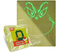 Get Trend The Grinch Couverture Lumineuse Enfant Adulte 130x150cm, Plaid Polaire Doux pour Lit Canapé, Brille dans Le Noir après Exposition à la Lumière (Vert Grinch)