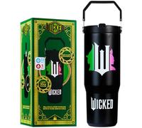Get Trend Wicked Gourde Isotherme Enfant Adulte avec Paille et Poignée 850ml, Mug Voyage Tasse Café Thermos Chaud Froid Bouteille Inox (Noir Wicked)
