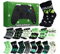 Get Trend Xbox Calendrier de l'Avent 2025 avec 24 Paires Chaussettes Motif pour Garçon et Ado, 35-40, Idée Cadeau Original pour Lui (Vert Xbox)