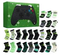 Get Trend Xbox Calendrier de l'Avent 2026 Garçon et Ados avec 24 Chaussette | EU 35 à 40 Doux Chaussettes Fantaisie avec Motif Gaming, Compte à Rebours avant Noël, Cadeau Garcon et Ado (Vert Xbox)