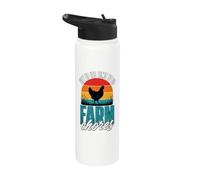 Get Up Its Time to do Farm Chores - Funny Farmer Farming Art Stainless Steel Insulated Water Bottle