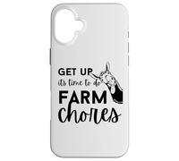 Get up Its Time to do Farmer Chores, Funny Farmer Farming Lover Coque pour iPhone 16 Plus