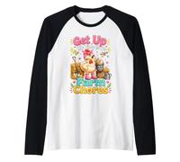 Get up Its Time to do Farmer Chores, Funny Farmer Farming Lover Manche Raglan