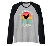 Get up Its Time to do Farmer Chores, Funny Farmer Farming Lover Manche Raglan